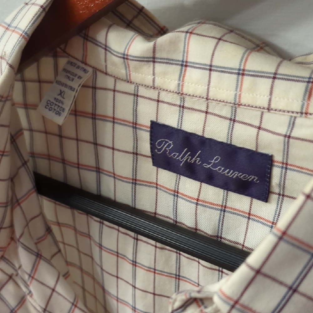 Ralph Lauren Purple Label Dress Shirt Mens XL - Cream - Picture 2 of 8